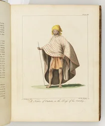 Een Inboorling van Otaheite, illustratie uit Een reisverslag naar de Zuidzeeën: in Zijne Majesteits schip, de Endeavour, 1794